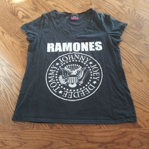 Bravado 2007 Ramones Band Black V Neck T Shirt